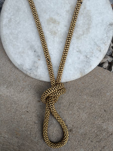 Golden Beaded Snake Necklace