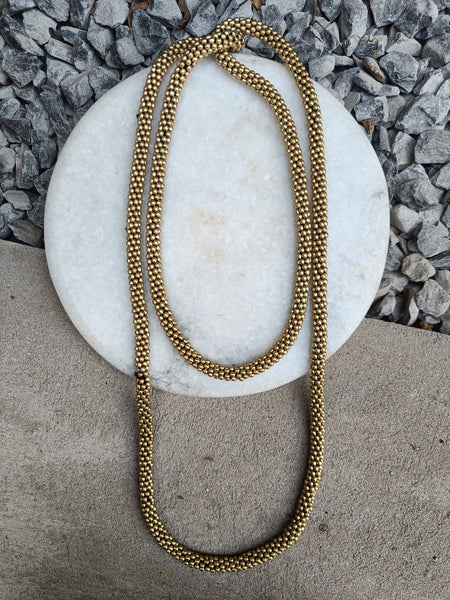 Golden Beaded Snake Necklace