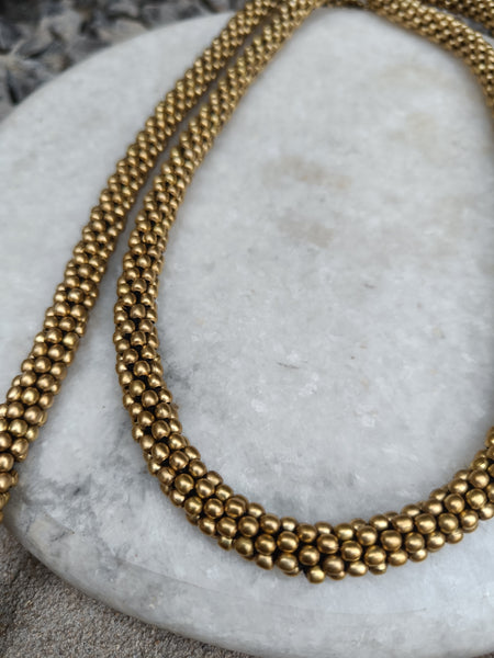 Golden Beaded Snake Necklace