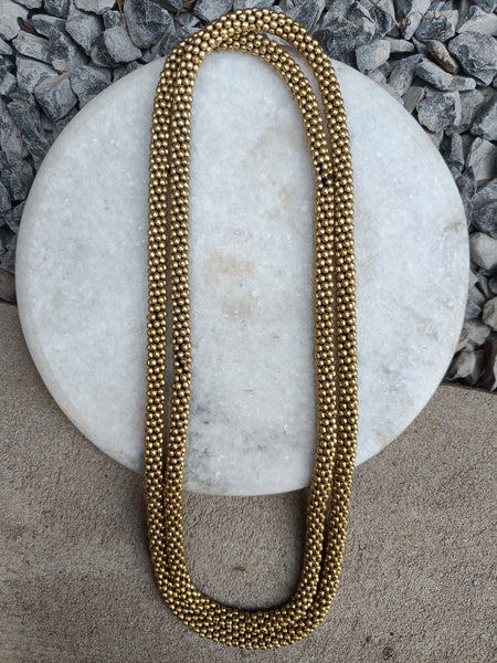 Golden Beaded Snake Necklace