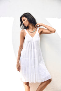 White Short Arrow Dress