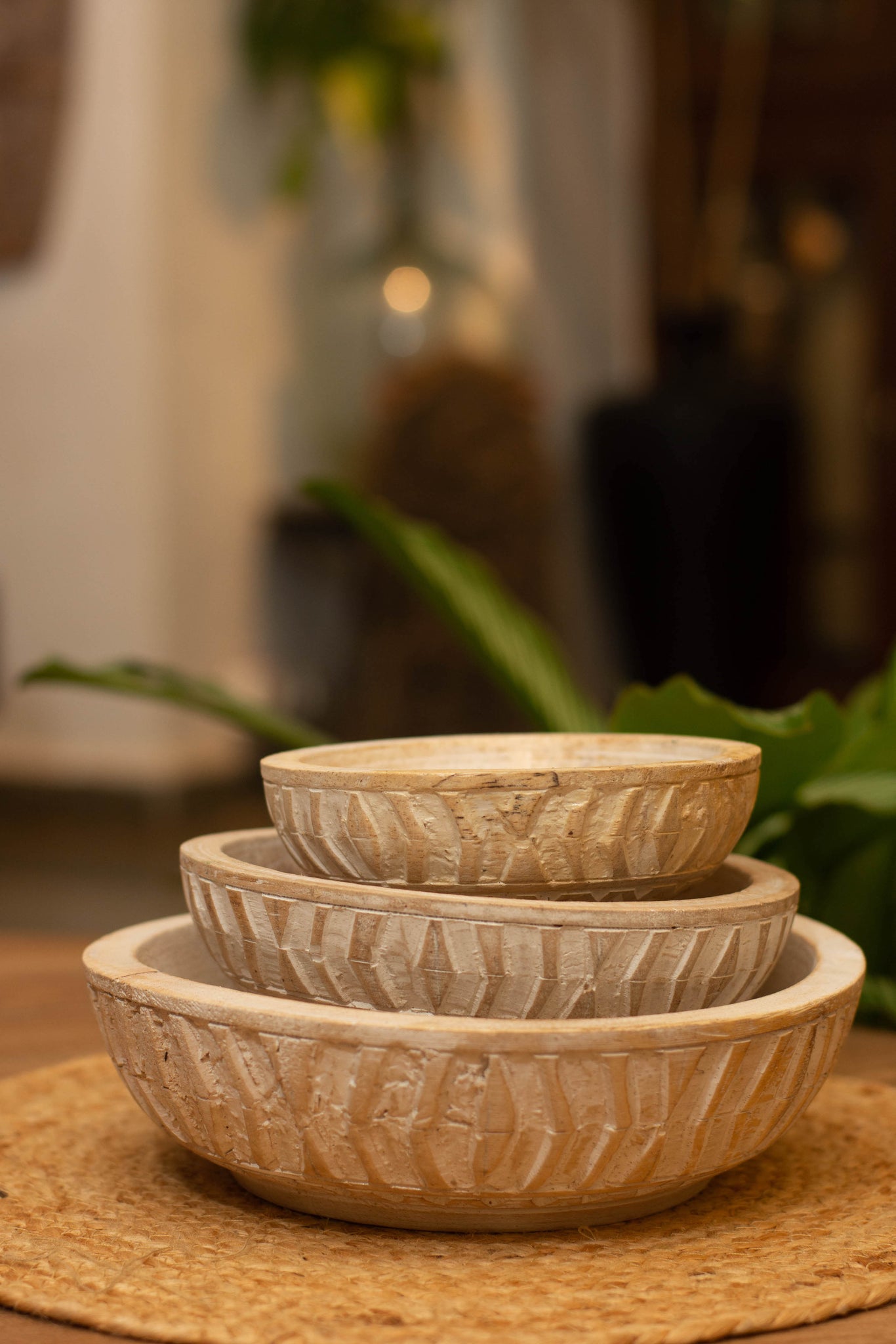 Batik Bowl - White