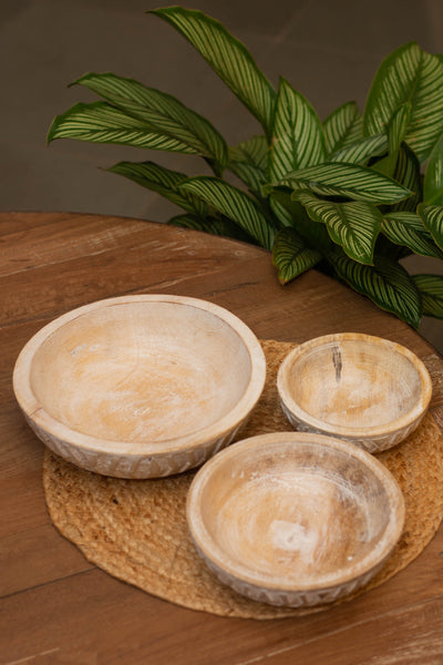 Batik Bowl - White