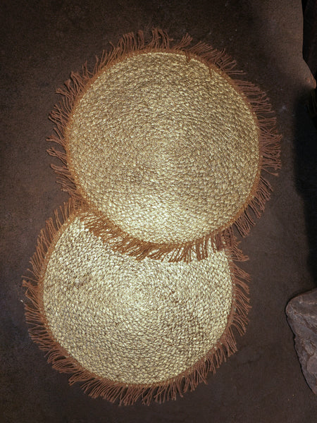 Jute Golden Fringe Placemat - Set of 2