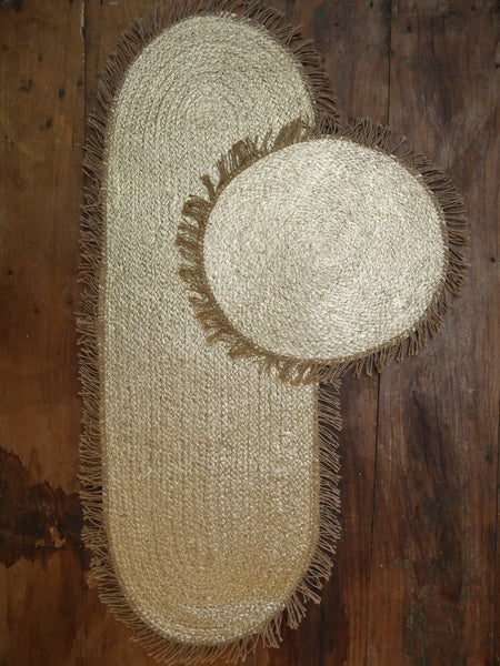 Jute Golden Fringe Placemat - Set of 2