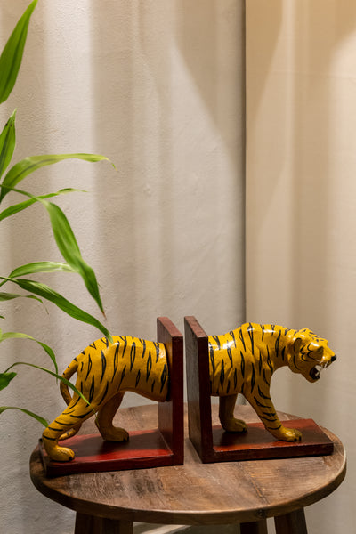 Leather Tiger Bookend