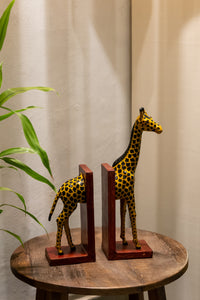 Leather Giraffe Bookend