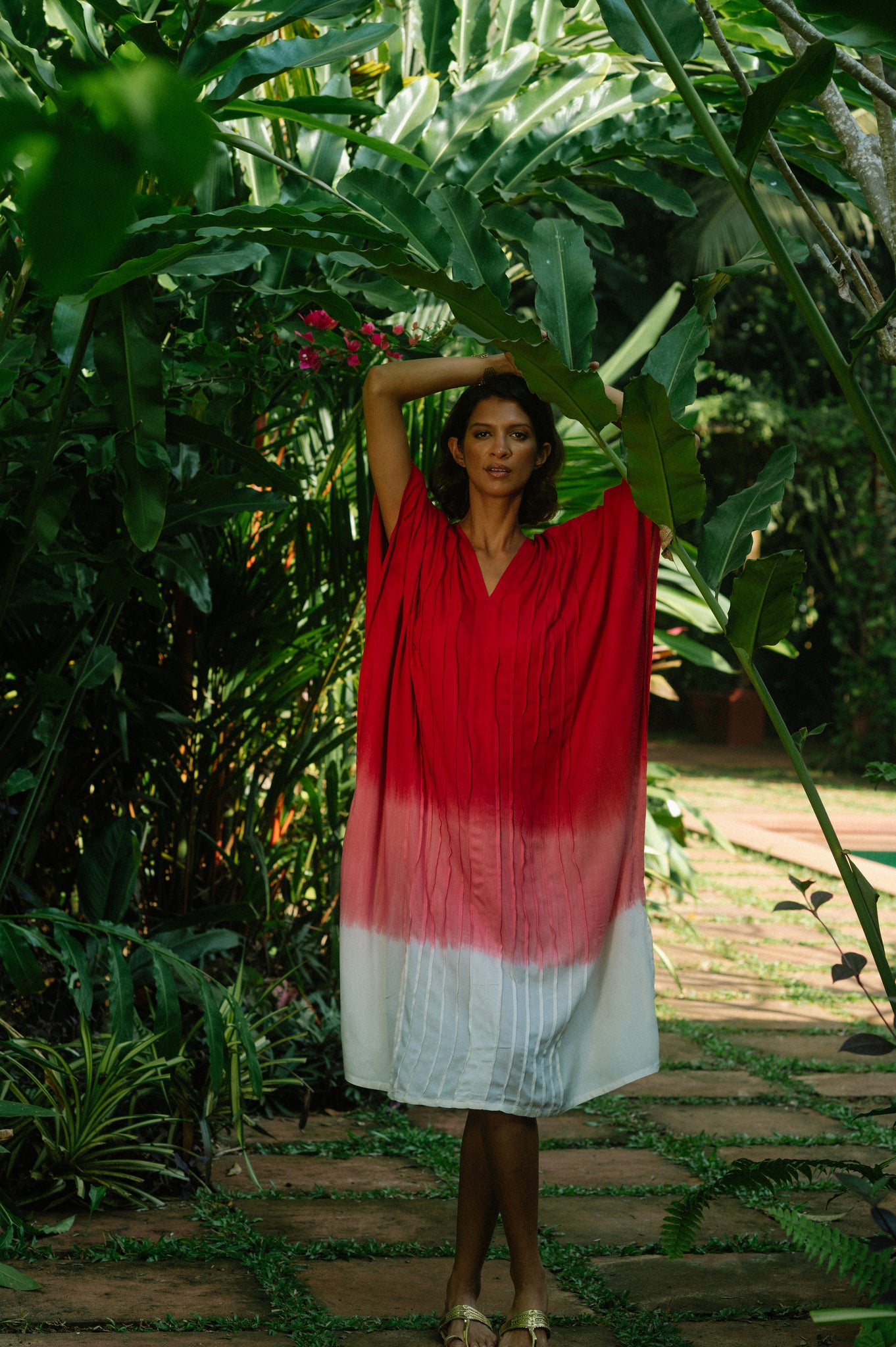 Meridien Kaftan Long - Maroon