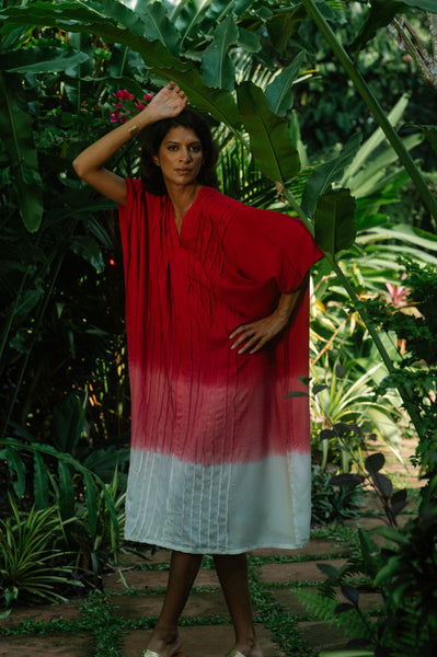 Meridien Kaftan Long - Maroon
