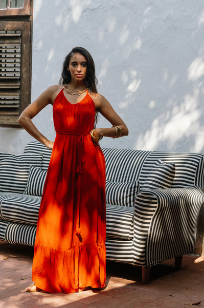 Leaf Dress - Terracotta