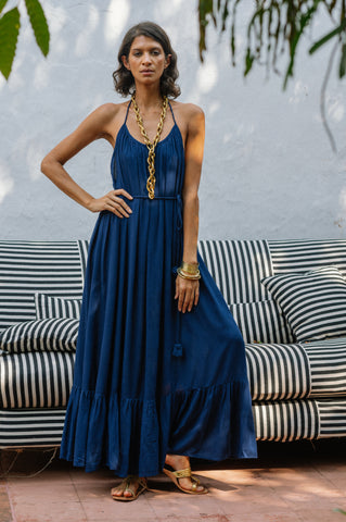 Leaf Dress - Navy