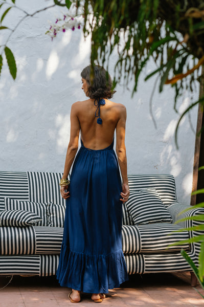 Leaf Dress - Navy