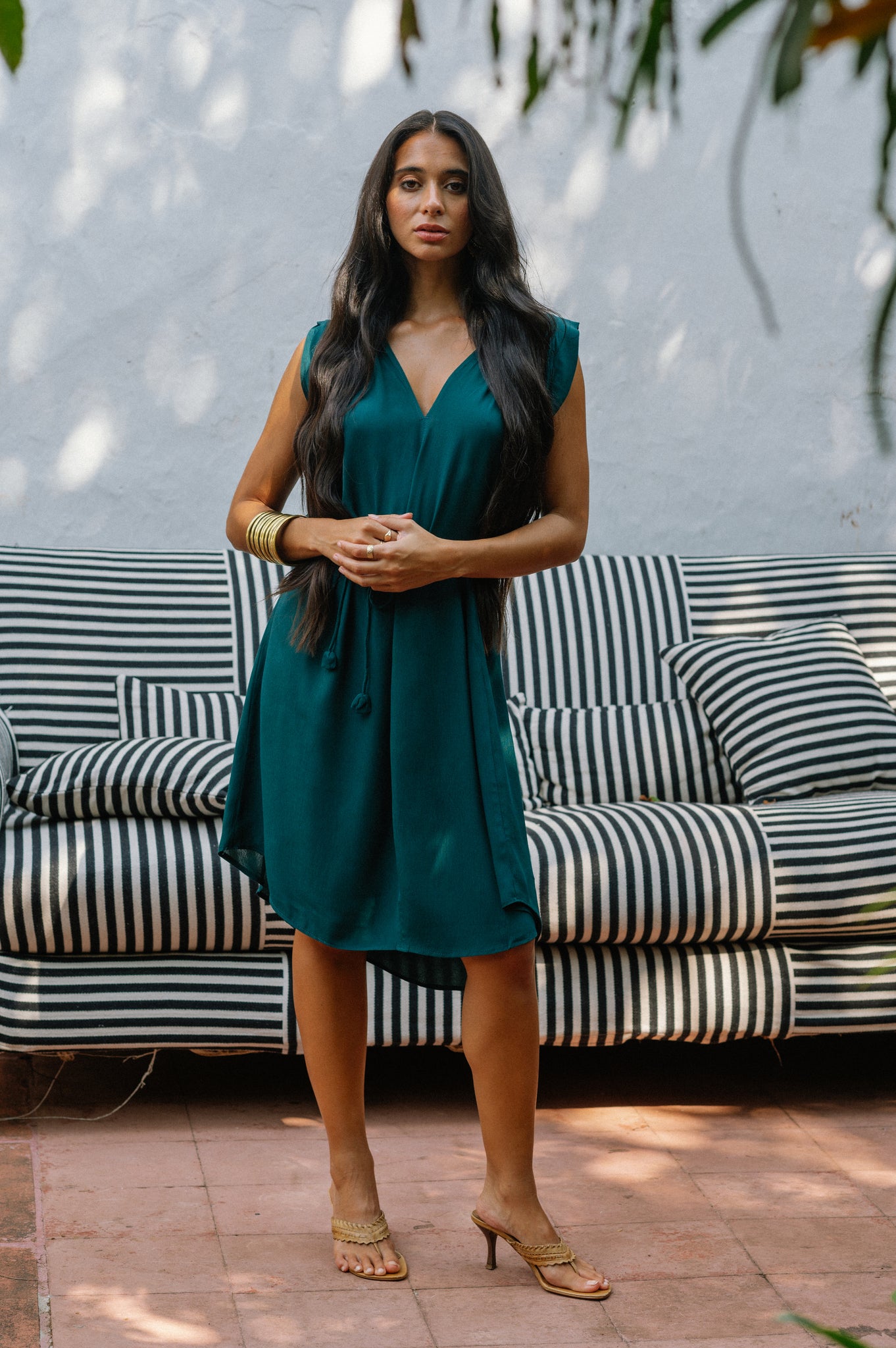 Syros Dress Short- Dark Green