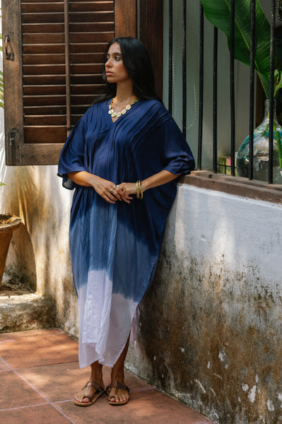 Meridien Kaftan Long - Navy