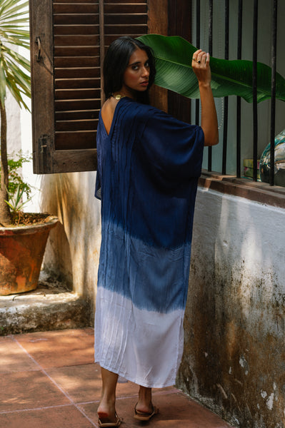 Meridien Kaftan Long - Navy