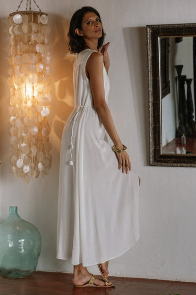 Syros Dress Long - White