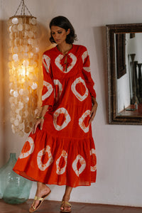 Malaga Dress Long - Rust