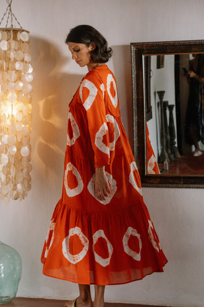 Malaga Dress Long - Rust