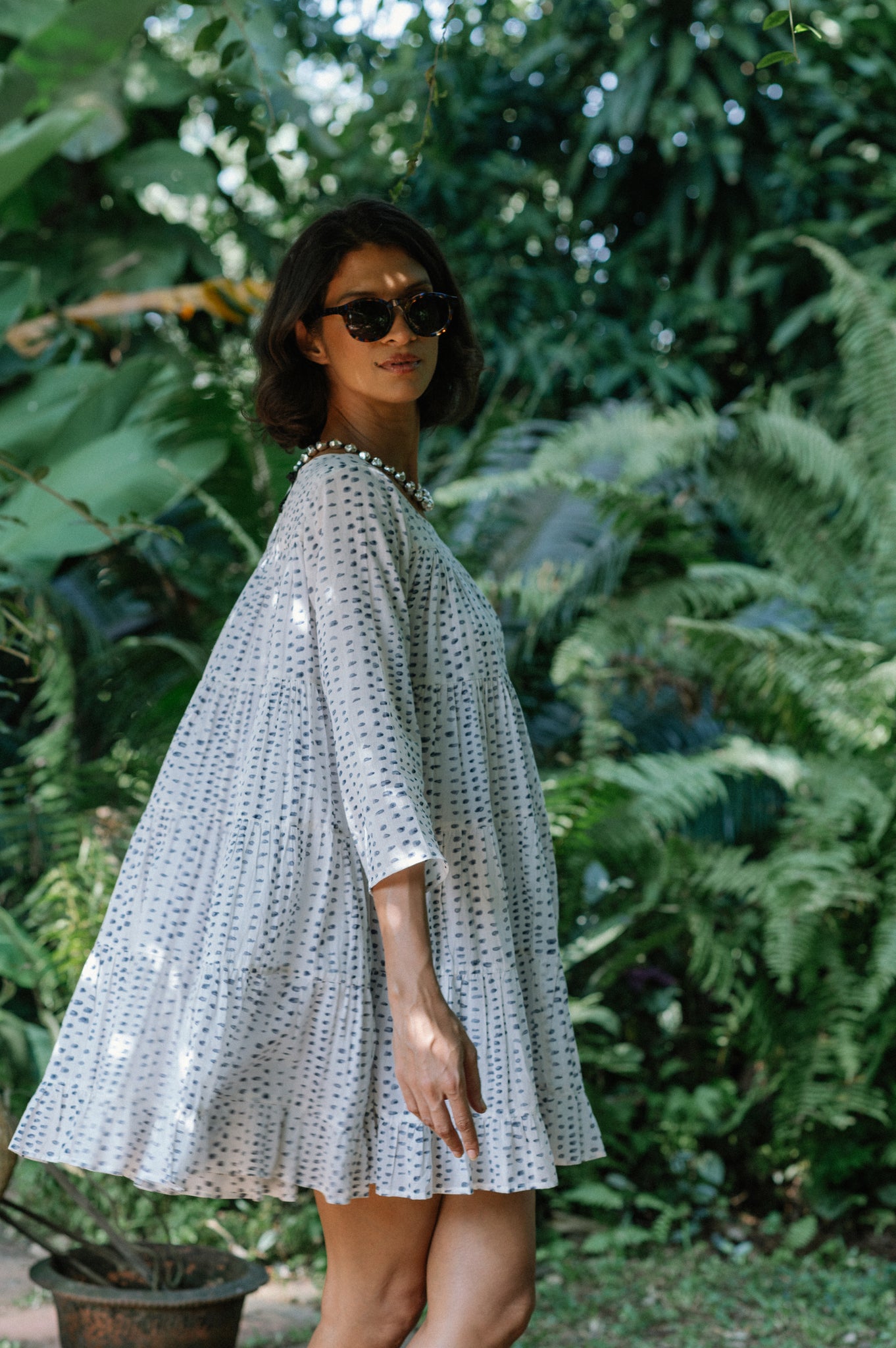 Pine Dress Short - Snow Dot