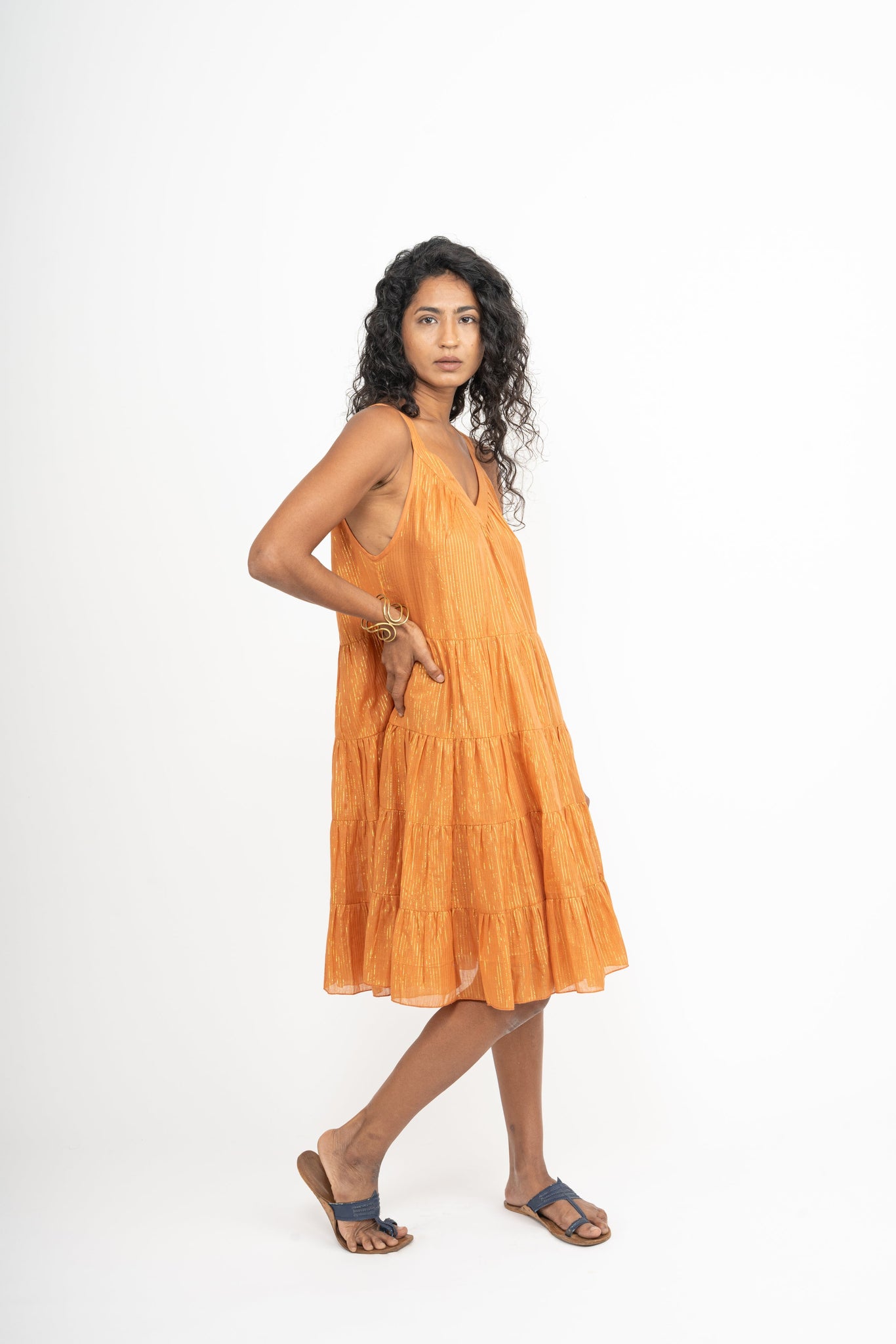 Rust Tinsel Arrow Dress