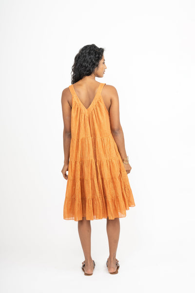 Rust Tinsel Arrow Dress