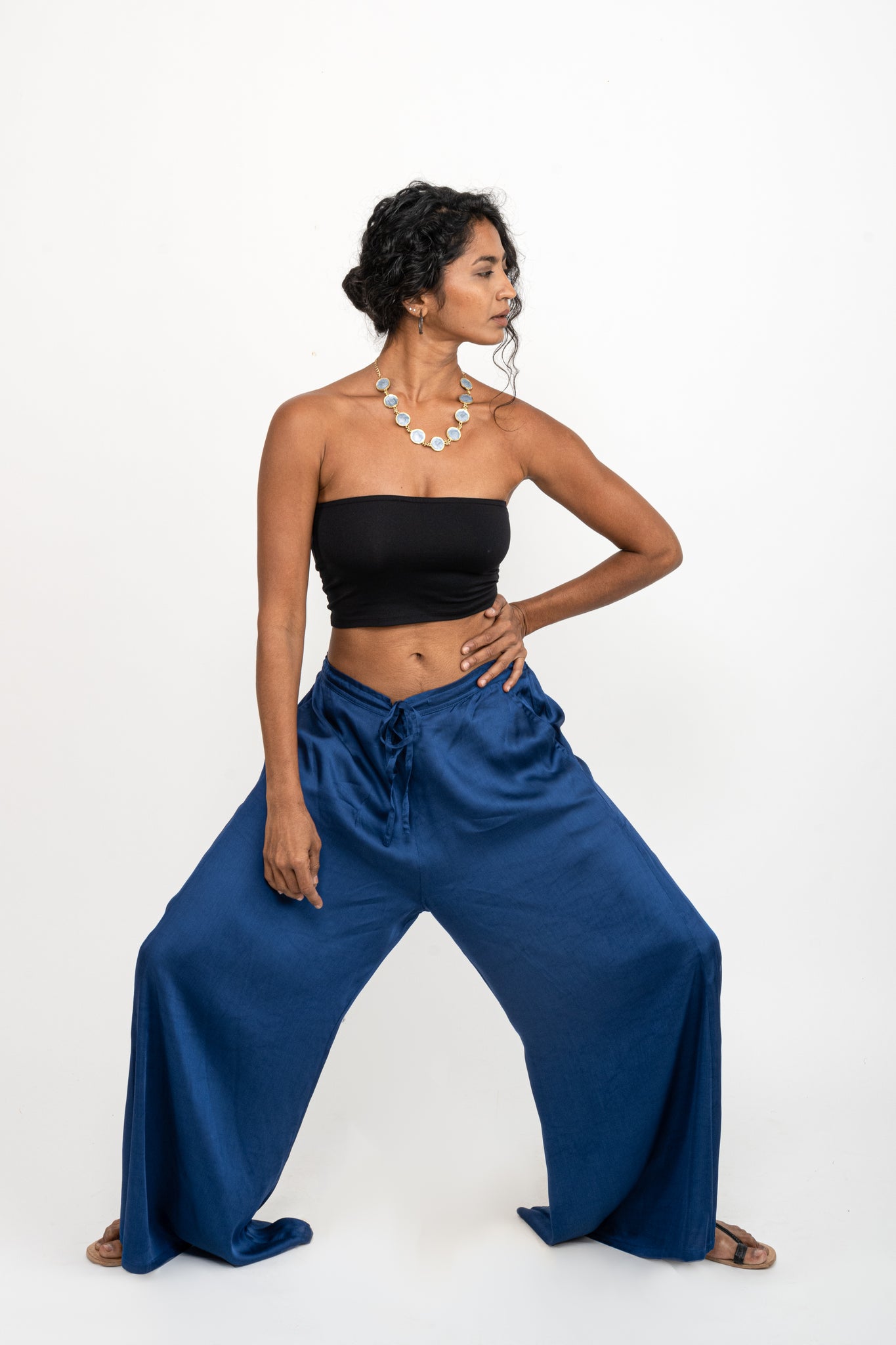 Indigo Palazzo Pants