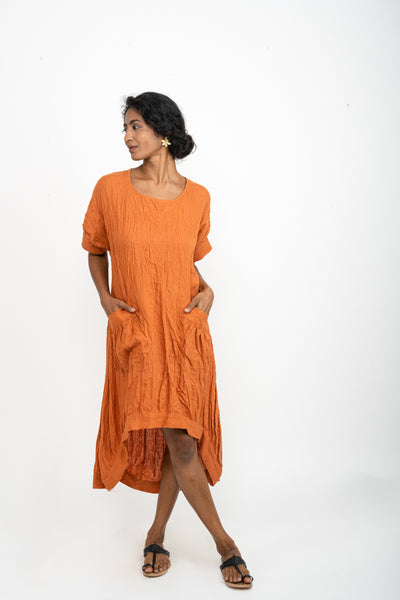 Rust Double Pocket Dress