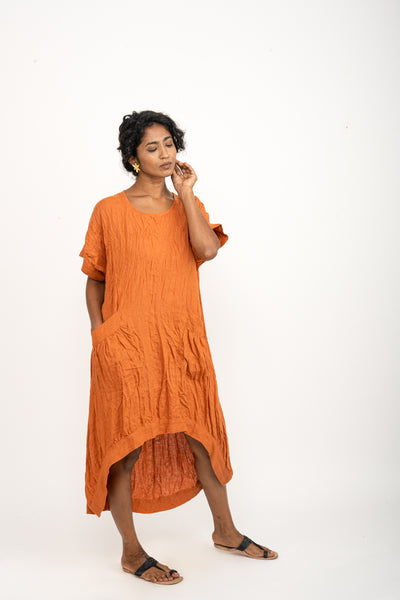 Rust Double Pocket Dress