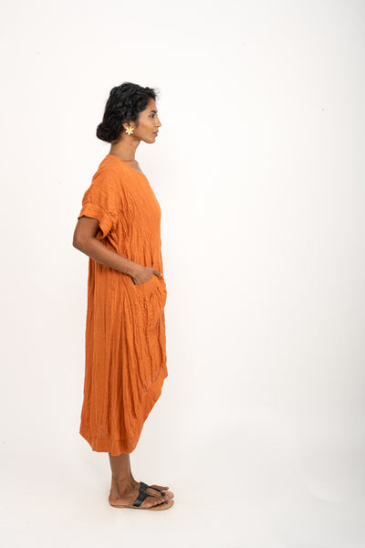 Rust Double Pocket Dress