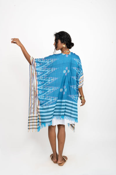 Blue IKAT Kimono
