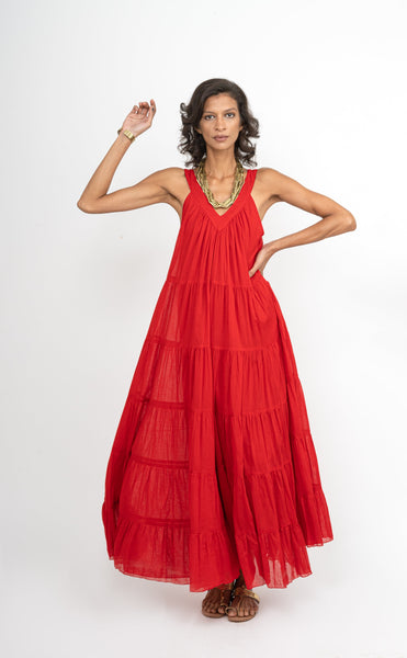 Red Long Arrow Dress