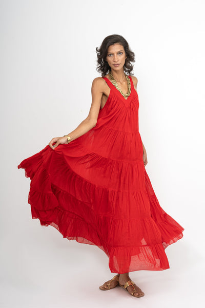 Red Long Arrow Dress