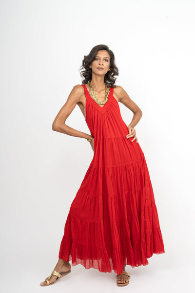 Red Long Arrow Dress