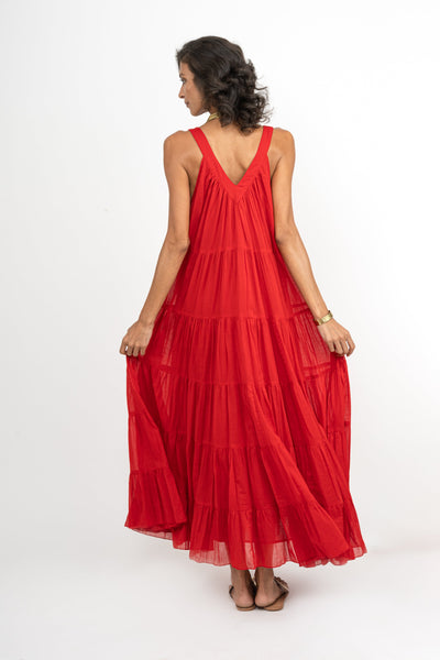 Red Long Arrow Dress