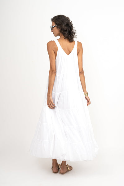 White Long Arrow Dress