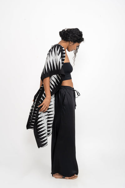 Black/White Royal IKAT Handloom Kimono