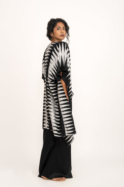 Black/White Royal IKAT Handloom Kimono