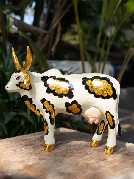 Flower Cow Statue